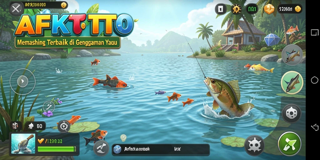 Tampilan gameplay AFKTOTO yang menarik dengan suasana memancing yang realistis.