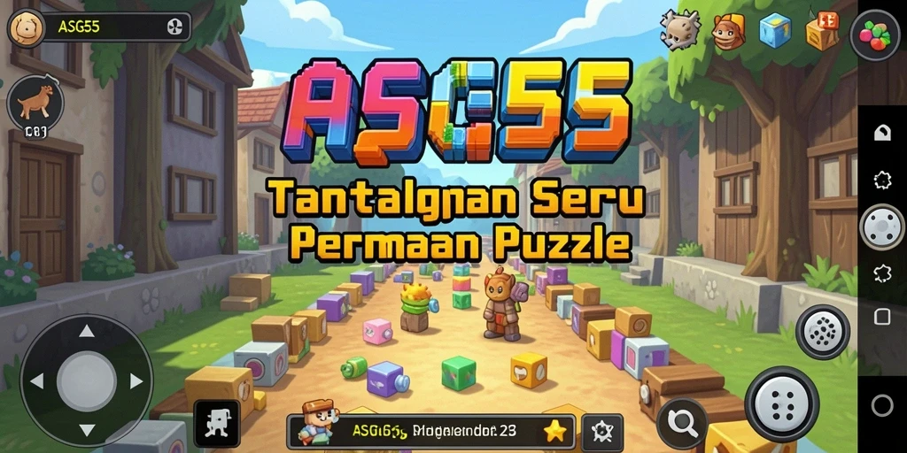 Screenshot utama ASG55 menampilkan gameplay seru dalam memecahkan puzzle.