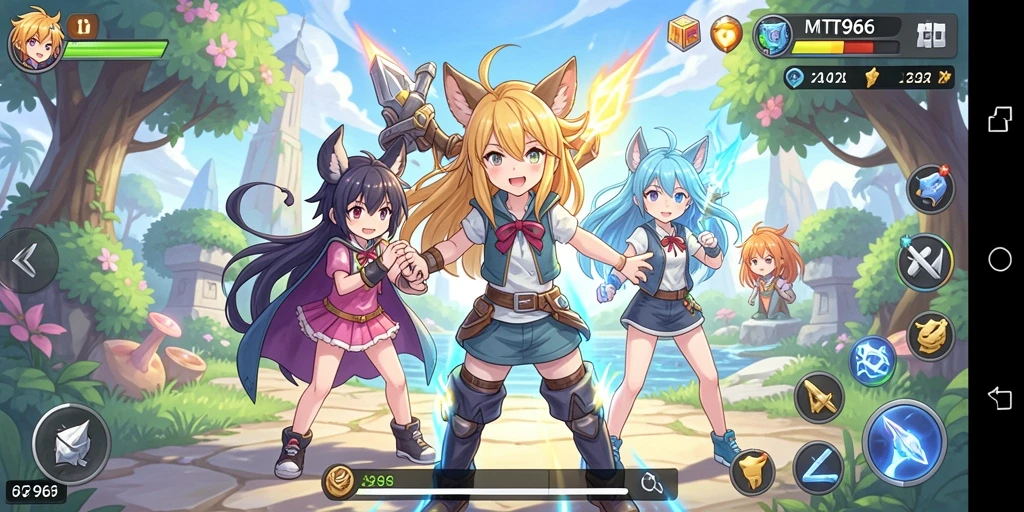 Screenshot menampilkan aksi karakter dalam petualangan anime yang menarik.