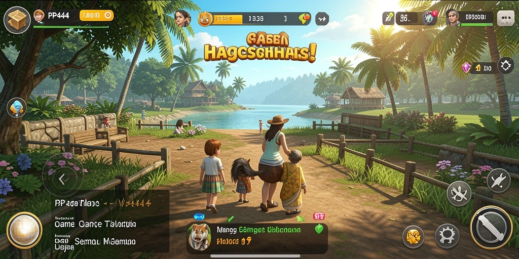 Tampilan gameplay PP444 yang menyenangkan dan penuh warna.