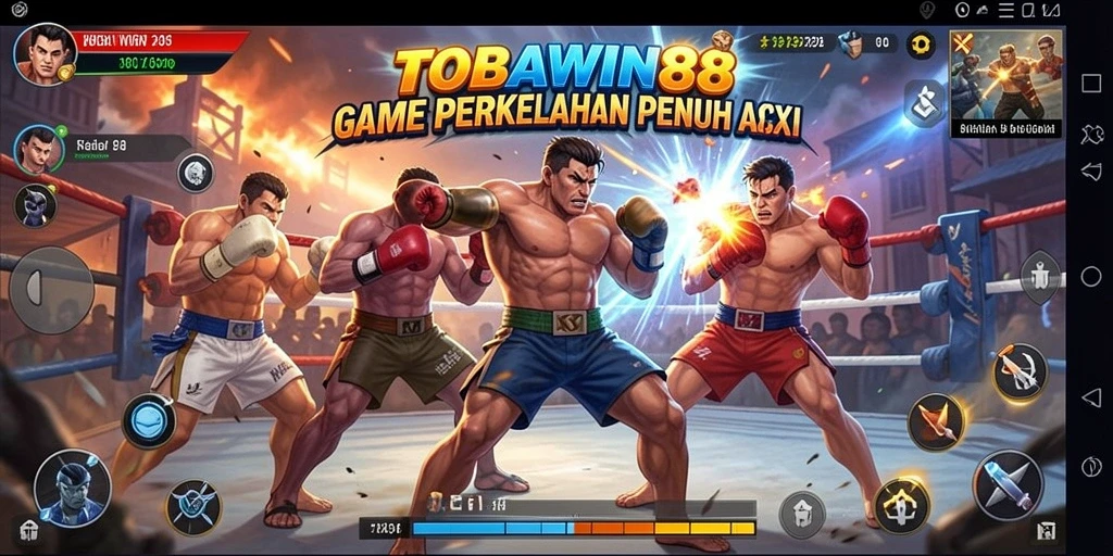 Tampilan gameplay TOBAWIN88 yang seru dan mendebarkan dalam pertarungan.