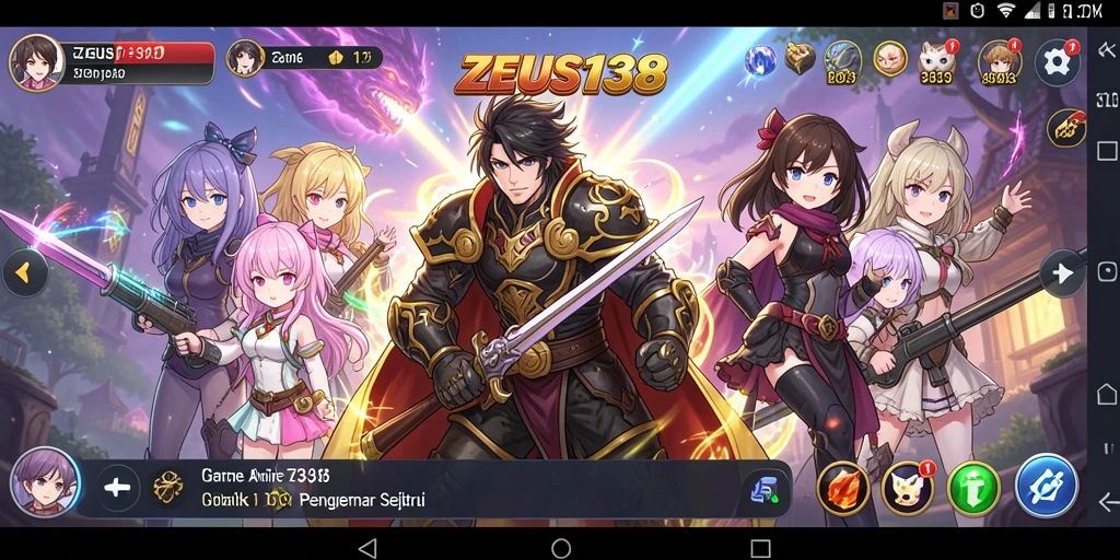 Screenshot gameplay ZEUS138 menampilkan aksi karakter anime yang mendebarkan.